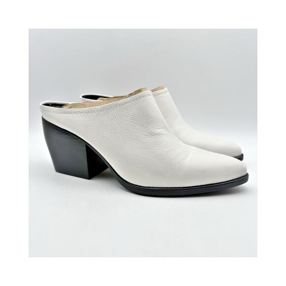 Naturalizer Womens Fairmont Mules US 12 M EU 43 White Leather Slip On NWOB - Picture 5 of 12